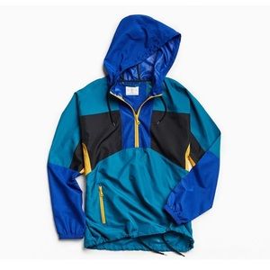 Urban Outfitters retro color block pullover hooded windbreaker